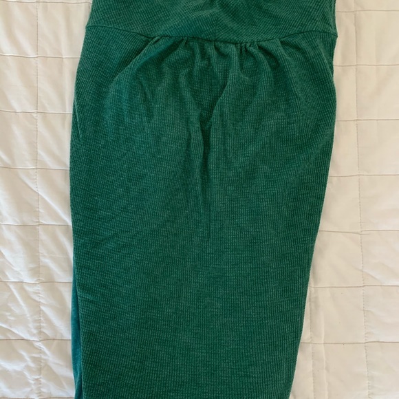 Green waffle knit baggy Henley - Picture 2 of 2